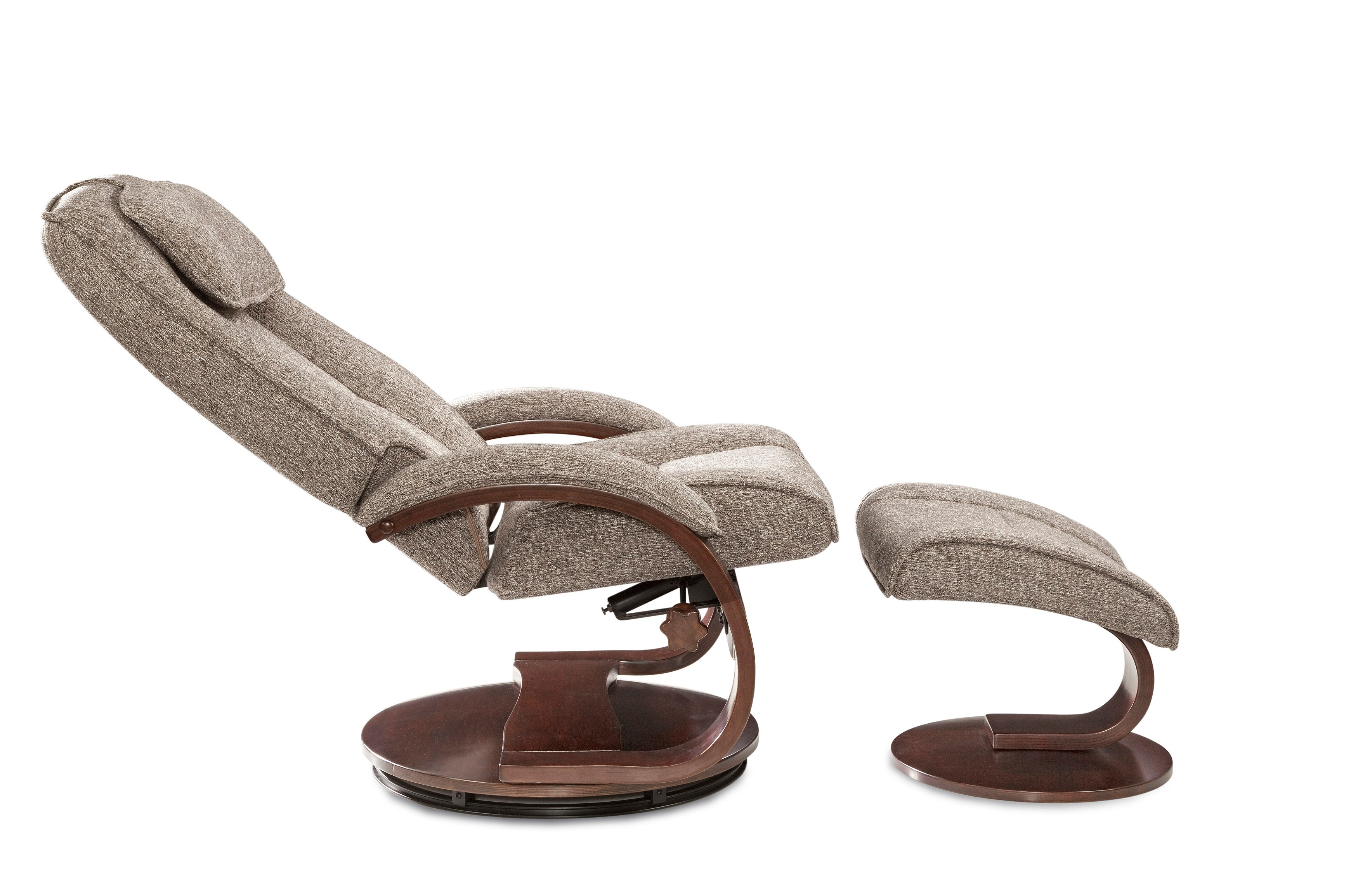 Teatro Graphite Upholstered Swivel Adjustable Recliner and Ottoman Set