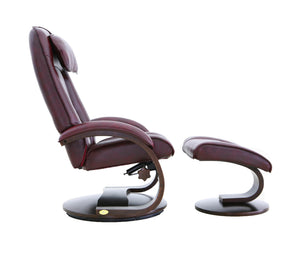 Merlot Faux Leather Swivel Adjustable Recliner and Ottoman Set