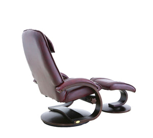 Merlot Faux Leather Swivel Adjustable Recliner and Ottoman Set