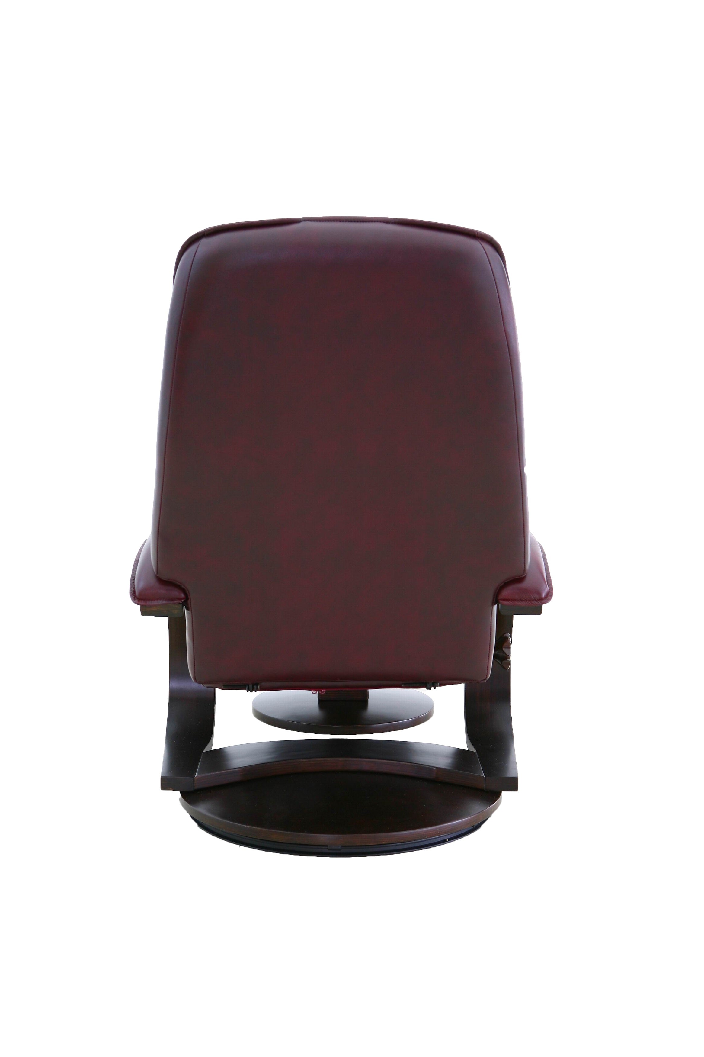 Merlot Faux Leather Swivel Adjustable Recliner and Ottoman Set