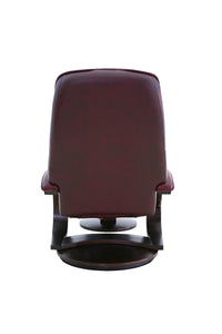 Merlot Faux Leather Swivel Adjustable Recliner and Ottoman Set