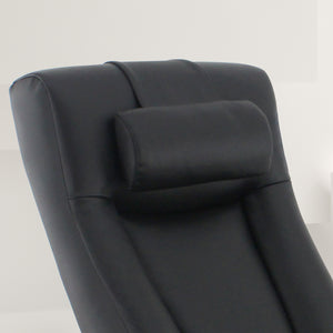 Black Faux Leather Swivel Adjustable Recliner and Ottoman Set with Pillow