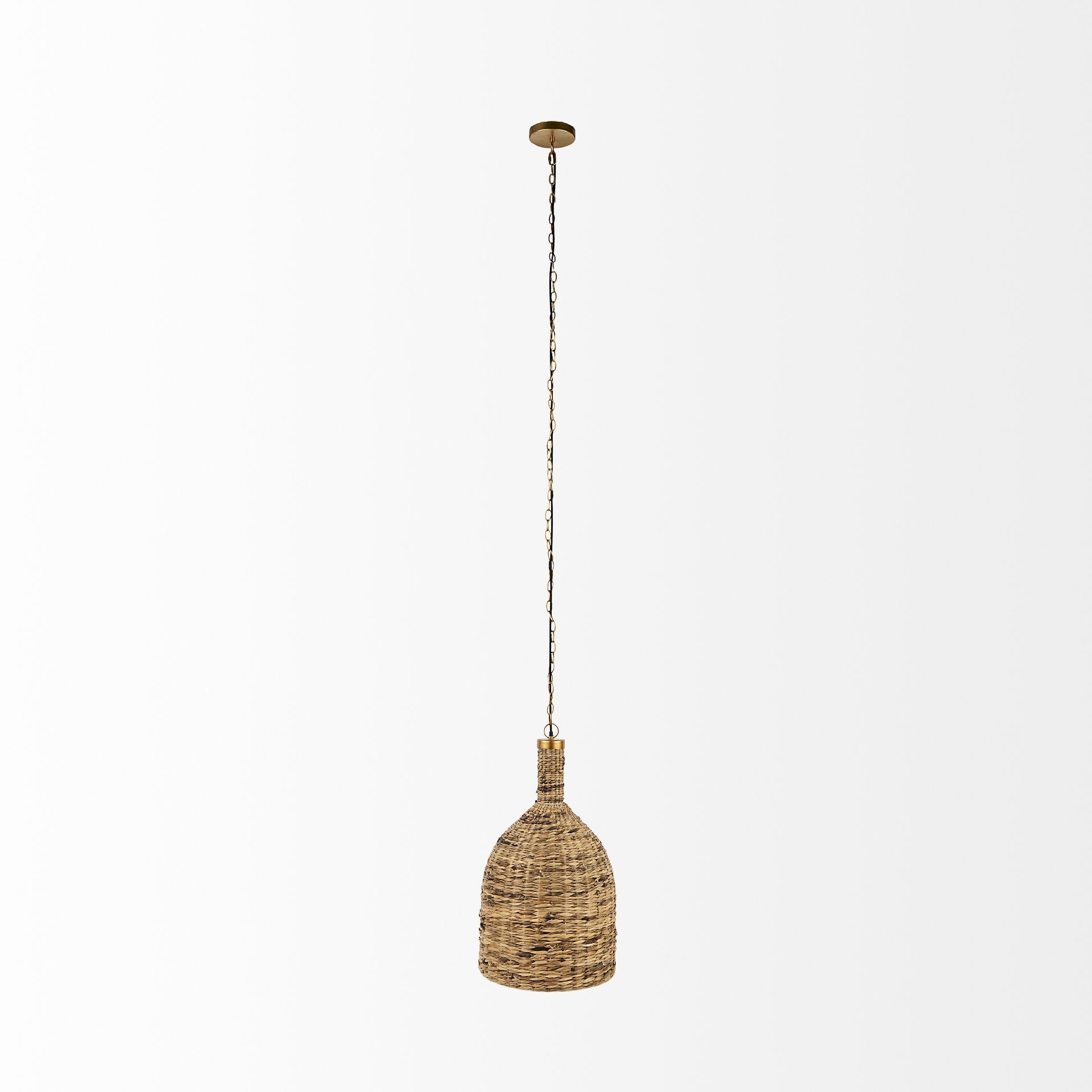 Brown Wicker Hanging Pendant Light