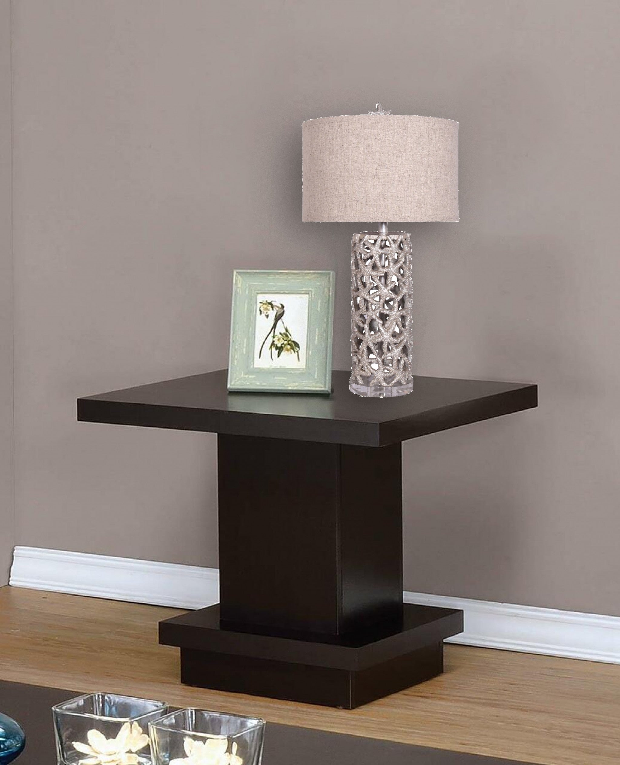 Set of 2 Beige Starfish Network Table Lamps