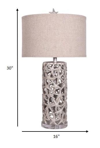 Set of 2 Beige Starfish Network Table Lamps