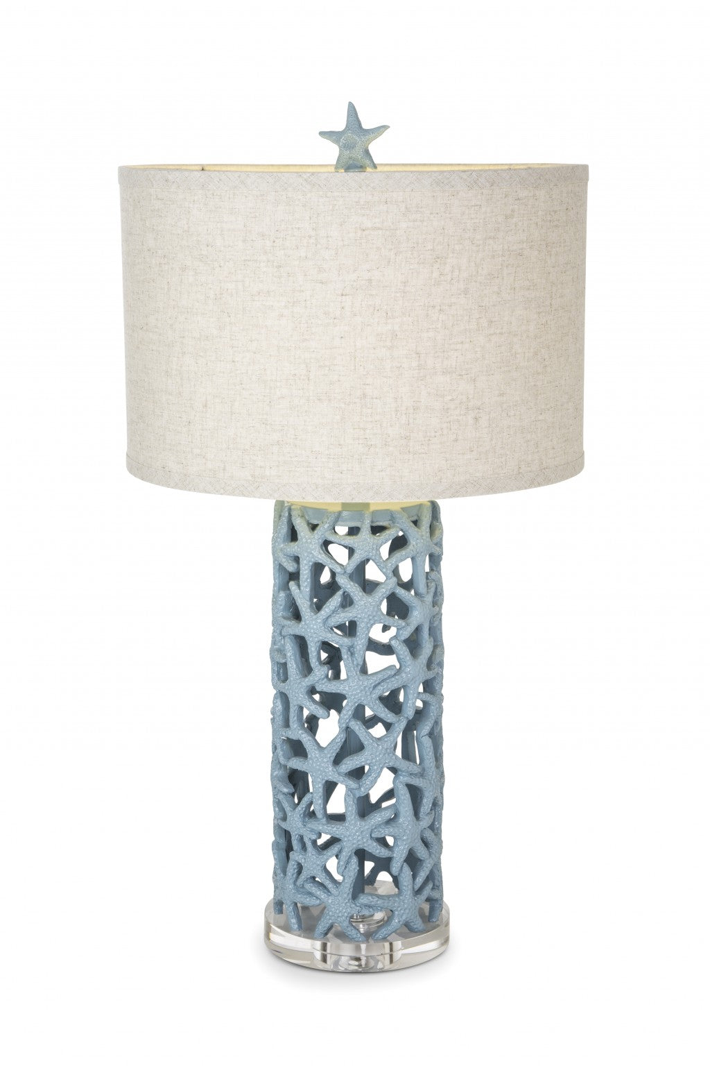 Set of 2 Turquoise Starfish Network Table Lamps