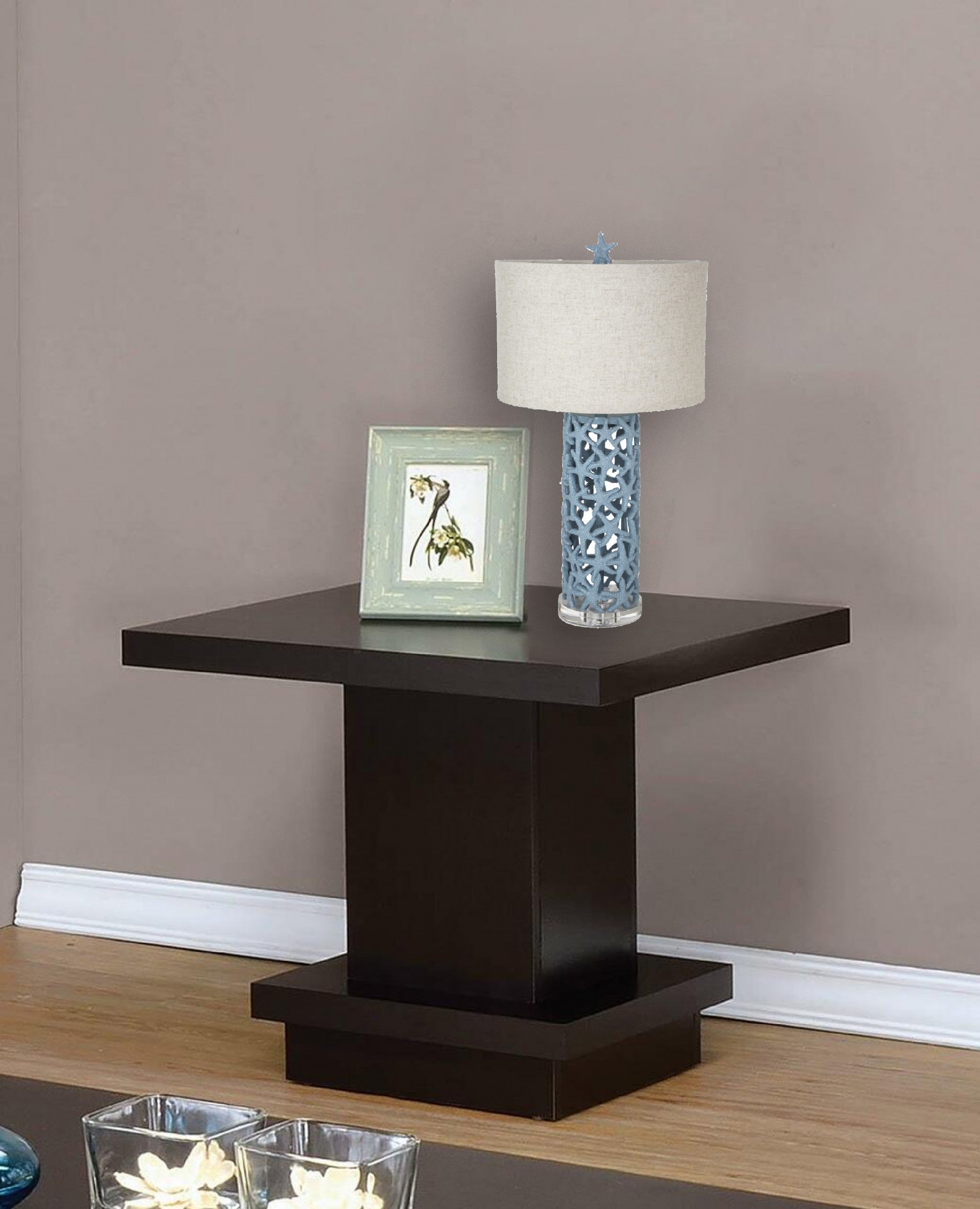 Set of 2 Turquoise Starfish Network Table Lamps