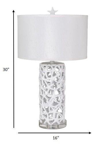Set of 2 White Starfish Network Table Lamps