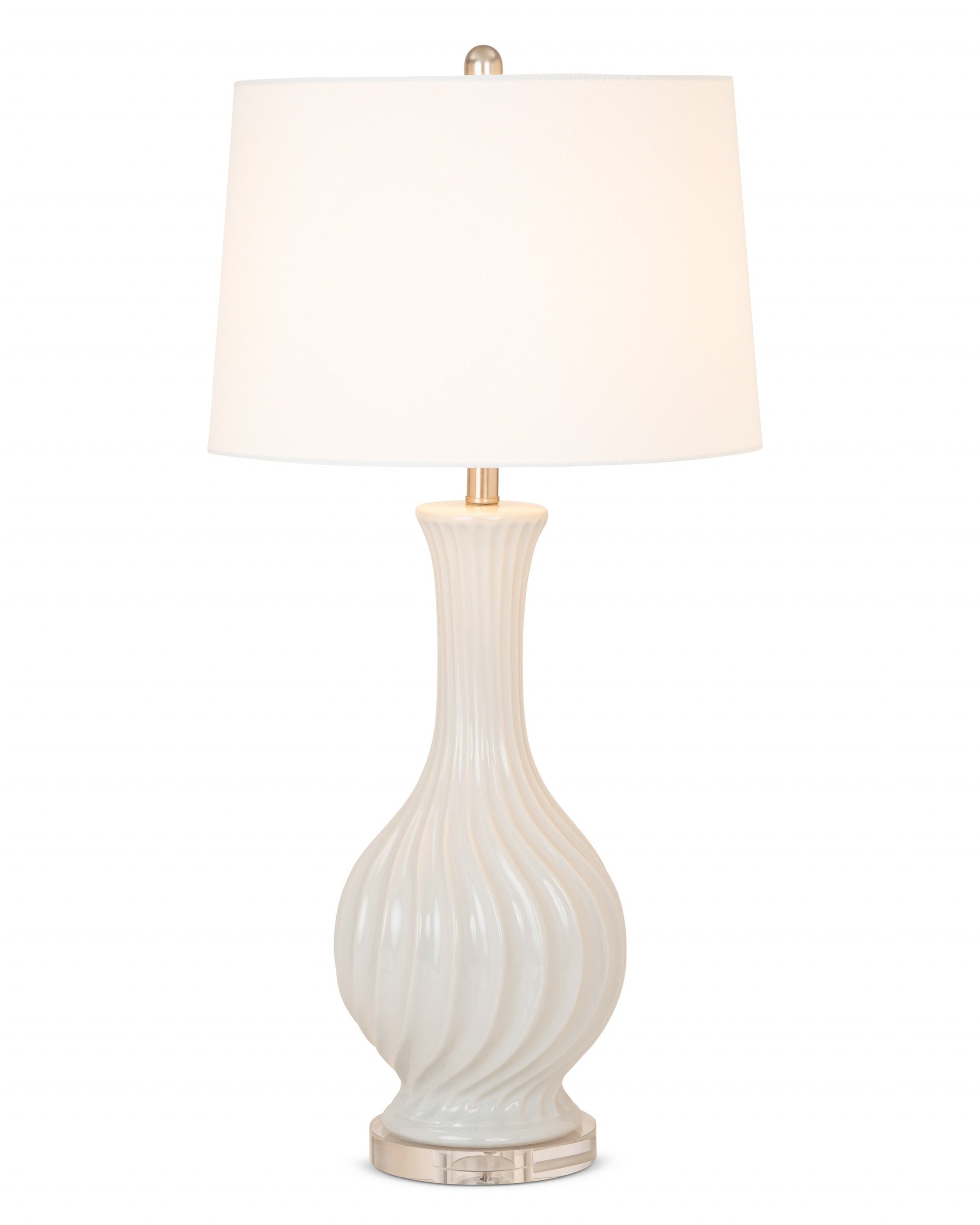 Set of 2 Light Gray Curved Ceramic Table Lamps