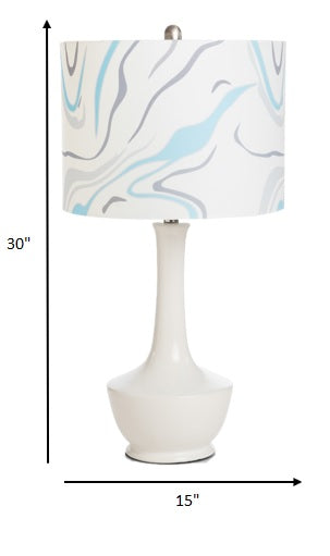 Set of 2 White Contemporary Table Lamps