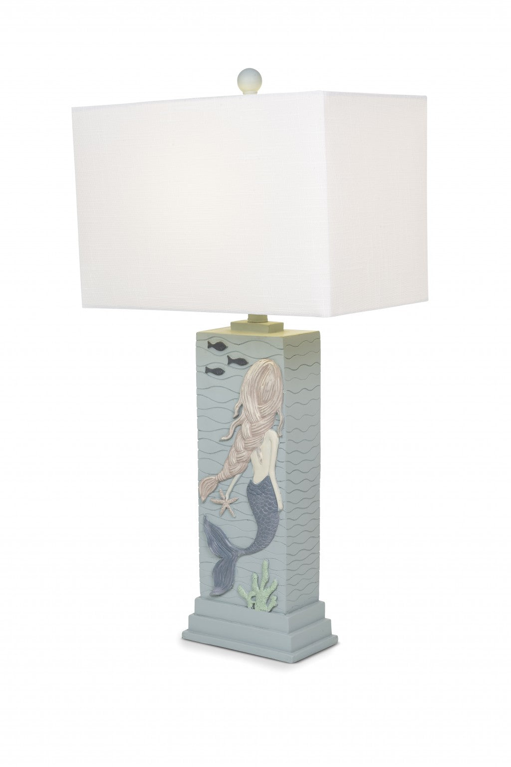 Set of 2 Ocean Blue Mermaid Table Lamps