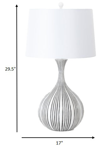 Set of 2 White and Gray Modern Table Lamps