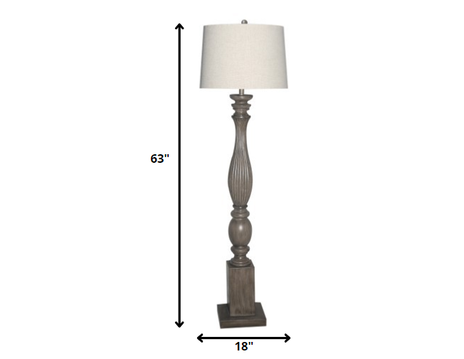 Gray Wash Plantation Floor Lamp