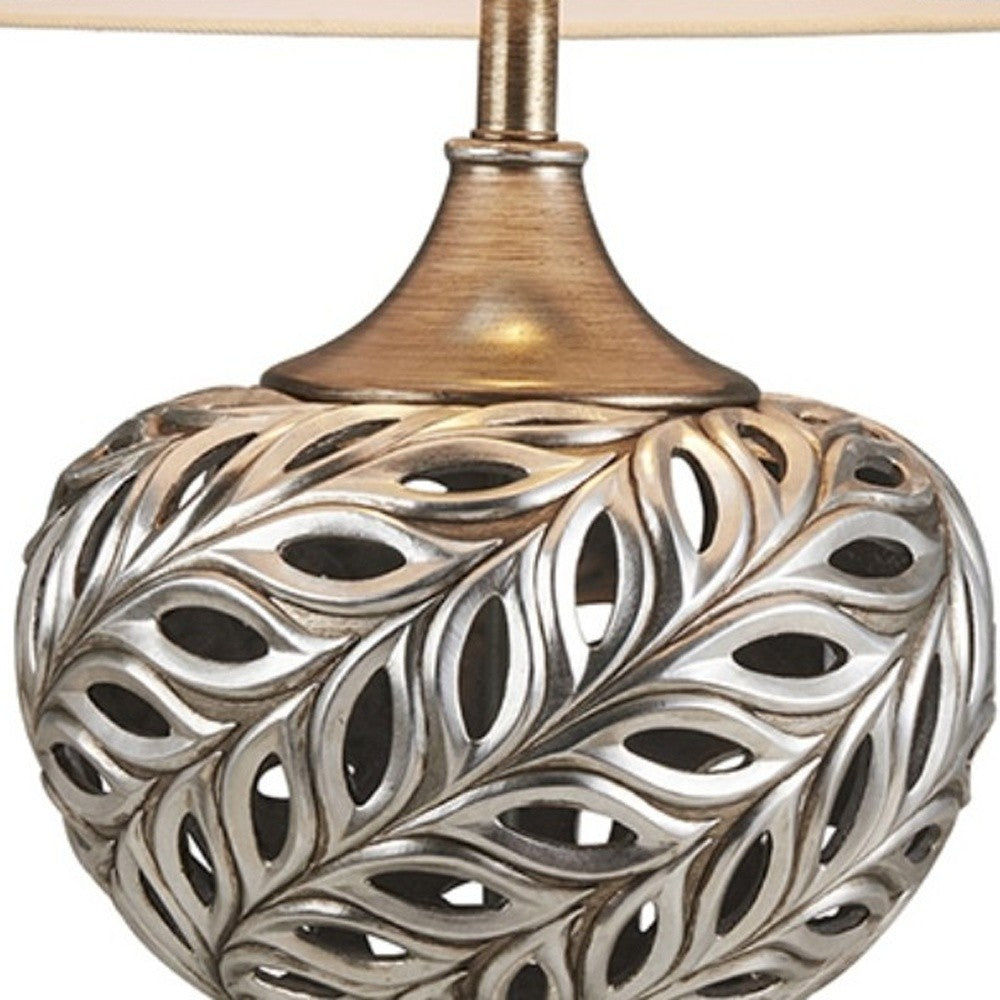 Silver Open Ovals Design Table Lamp