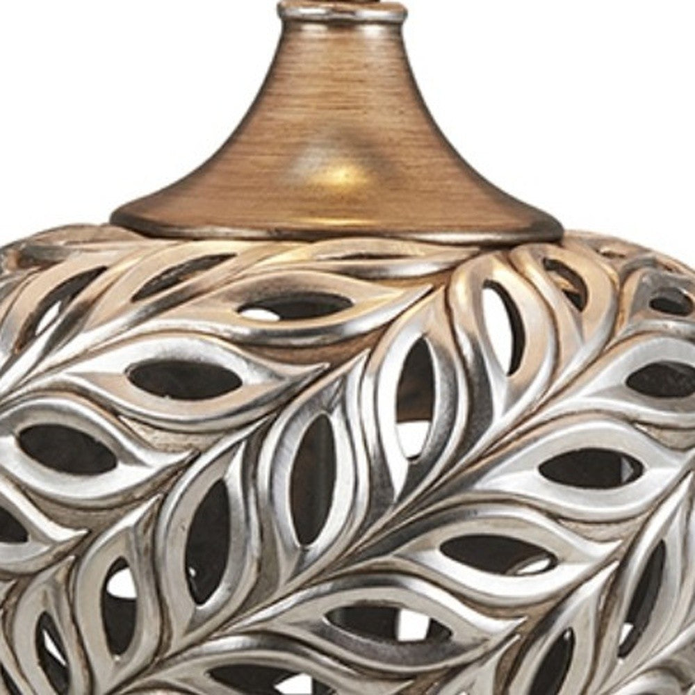Silver Open Ovals Design Table Lamp