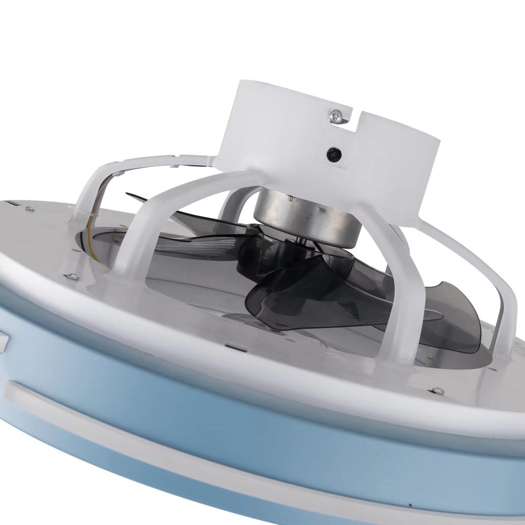 Blue Compact LED Fan and Light
