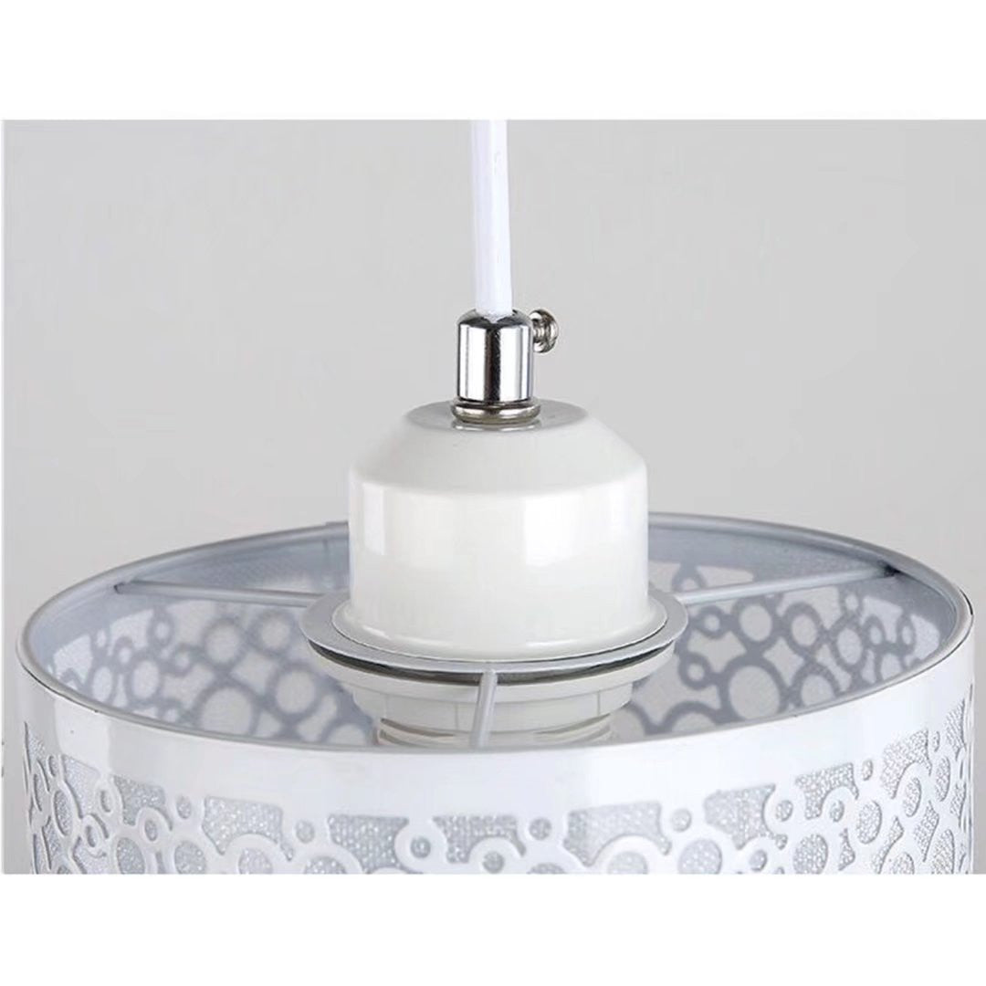 Silver Three Light Ceiling Lamp With Abstract Square Details