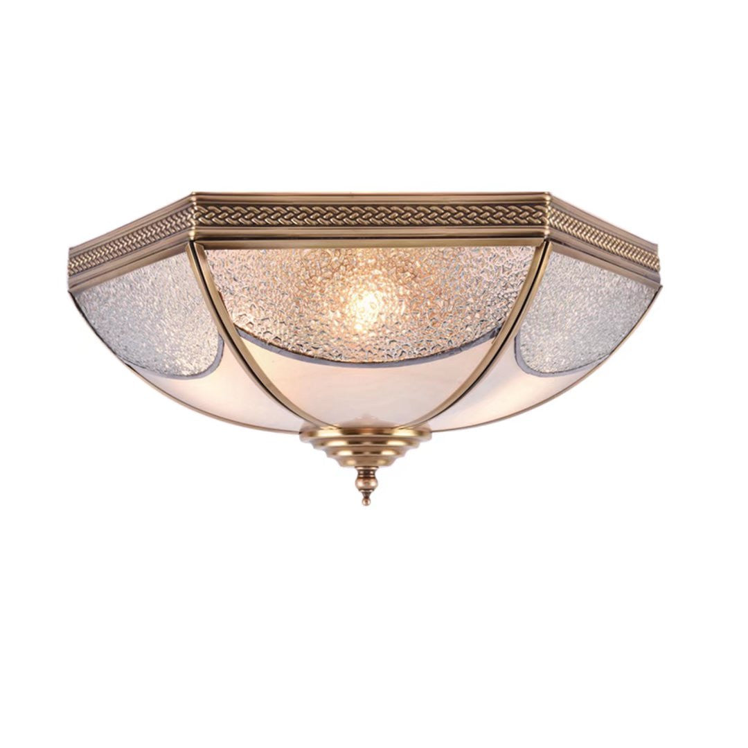 White and Gold Traditional Hexagon Ceiling Light Fixture