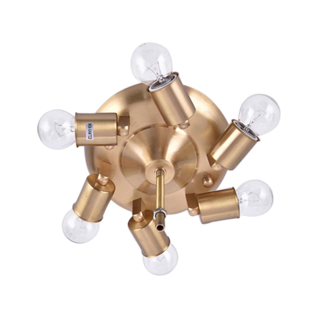 White and Gold Traditional Hexagon Ceiling Light Fixture