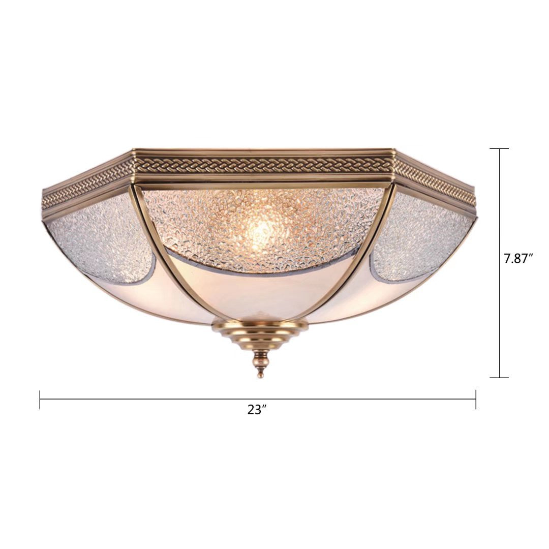 White and Gold Traditional Hexagon Ceiling Light Fixture