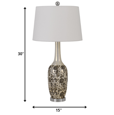 Set of Two 30” Stylish Ceramic Pearl Table Lamp