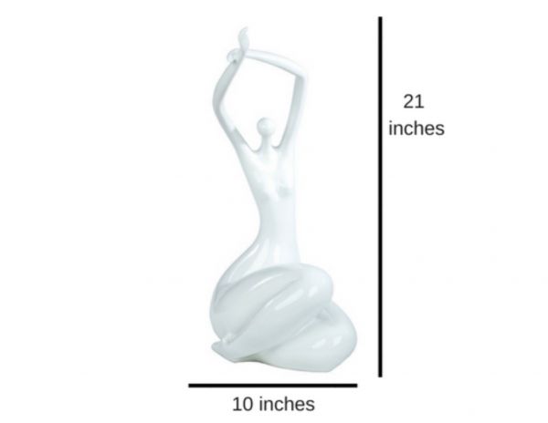 White Women Stretching Large Sculpture