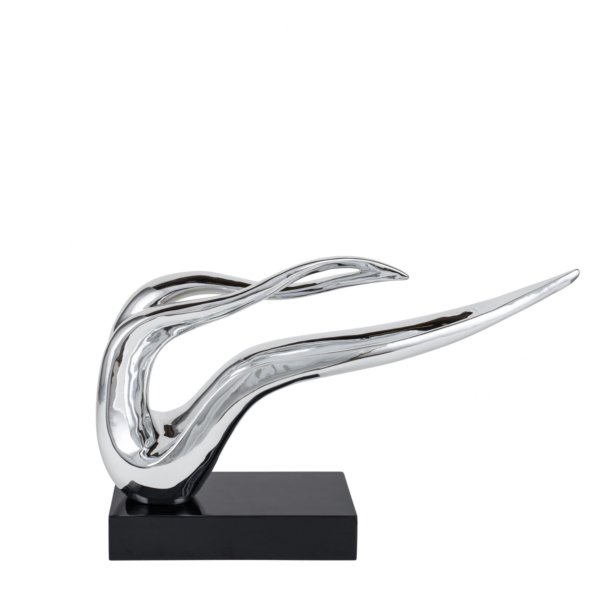 Silver Abstract Wavy Sculpture