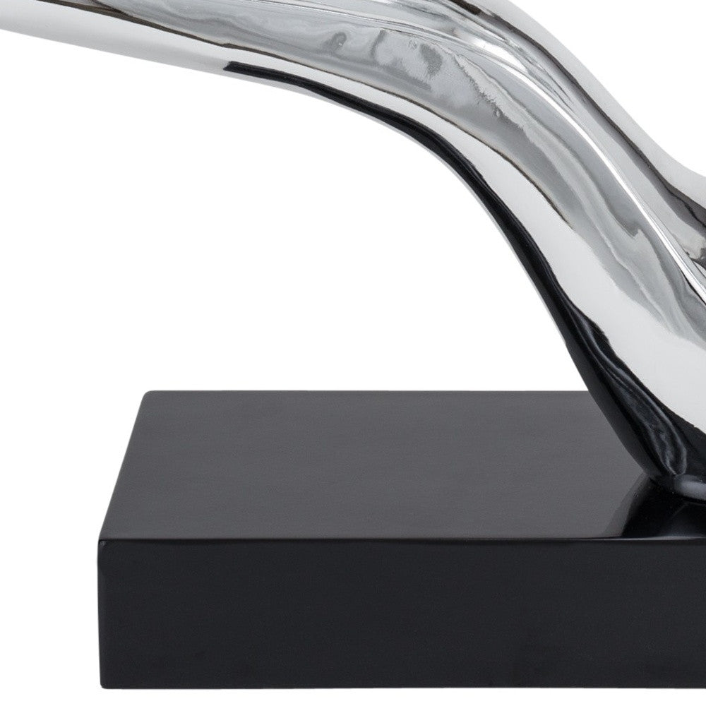 Silver Abstract Wavy Sculpture
