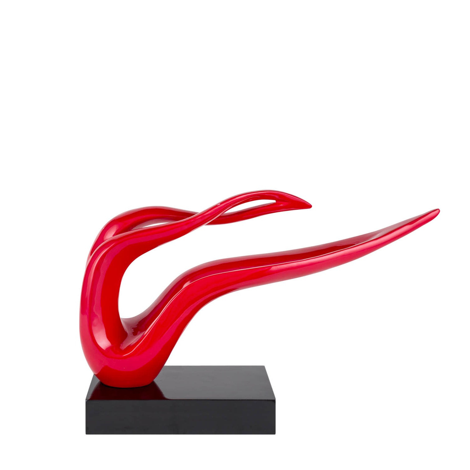 Red Abstract Wavy Sculpture