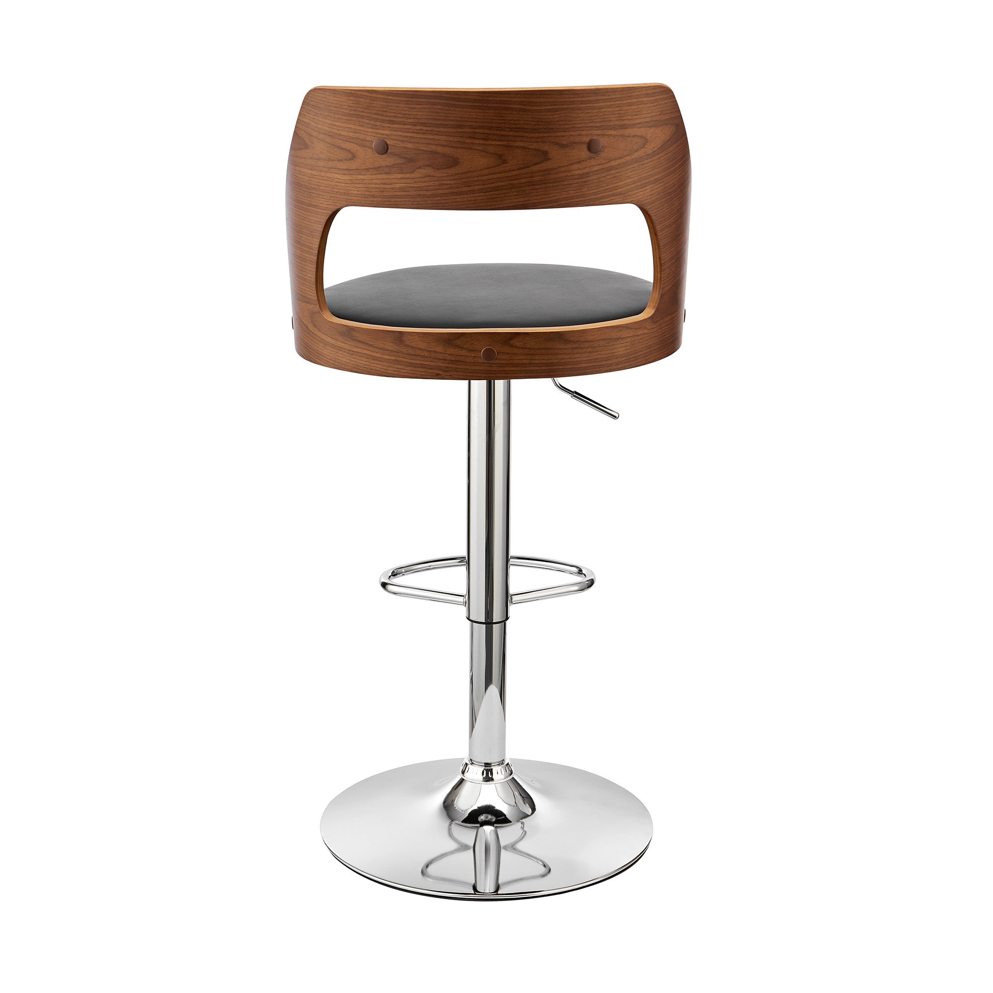 Black Upholstered Chrome Base Adjustable Swivel Bar Stool
