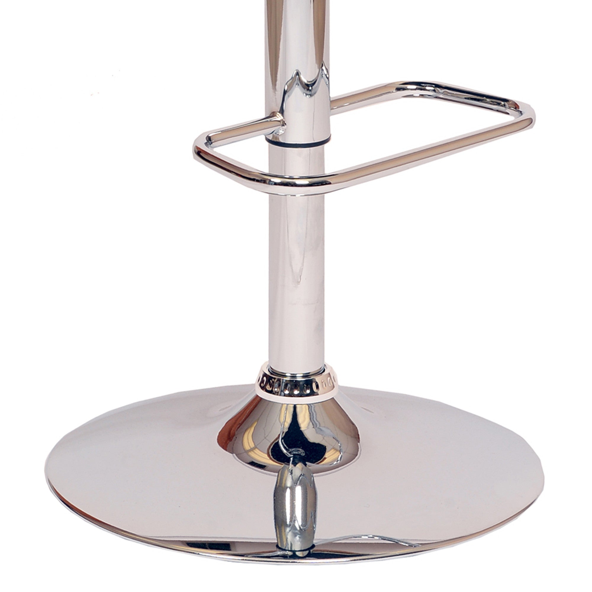 Cream Faux Leather Walnut and Chrome Adjustable Swivel Bar Stool