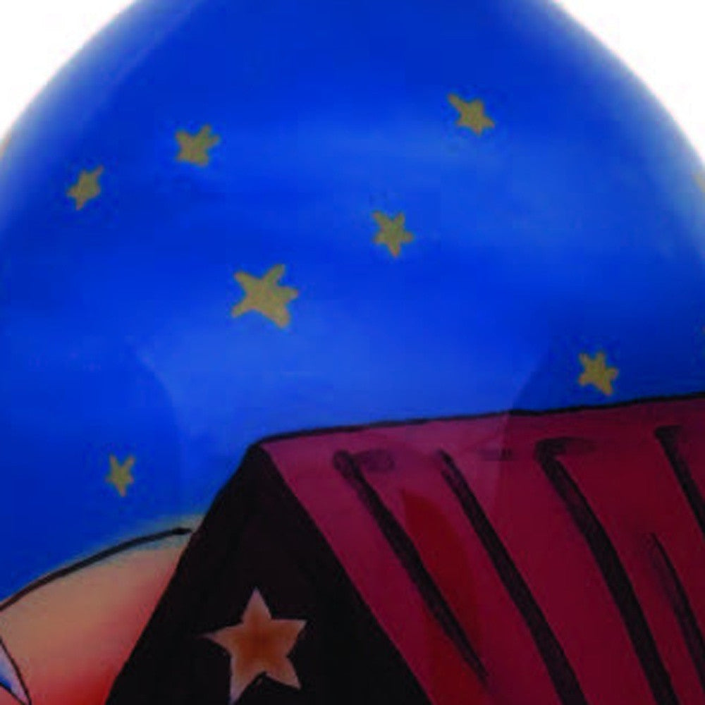 Colorful Nativity Scene Hand Painted Mouth Blown Glass Ornament