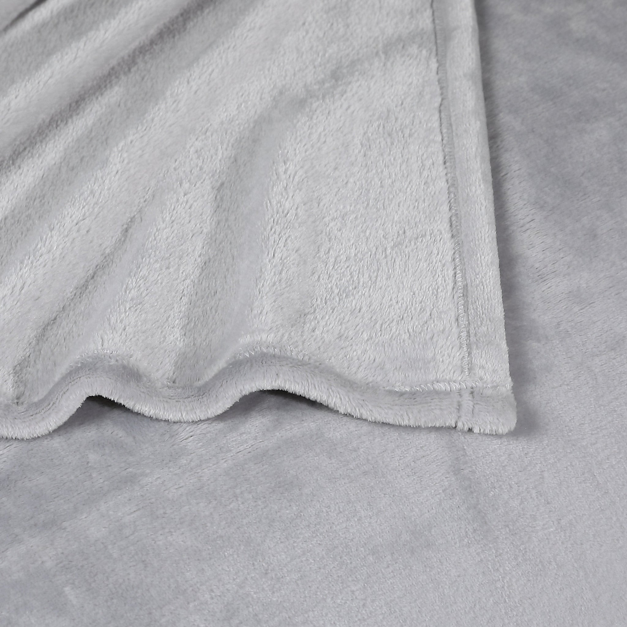 Grey Solid Anti Microbial Oversized Throw