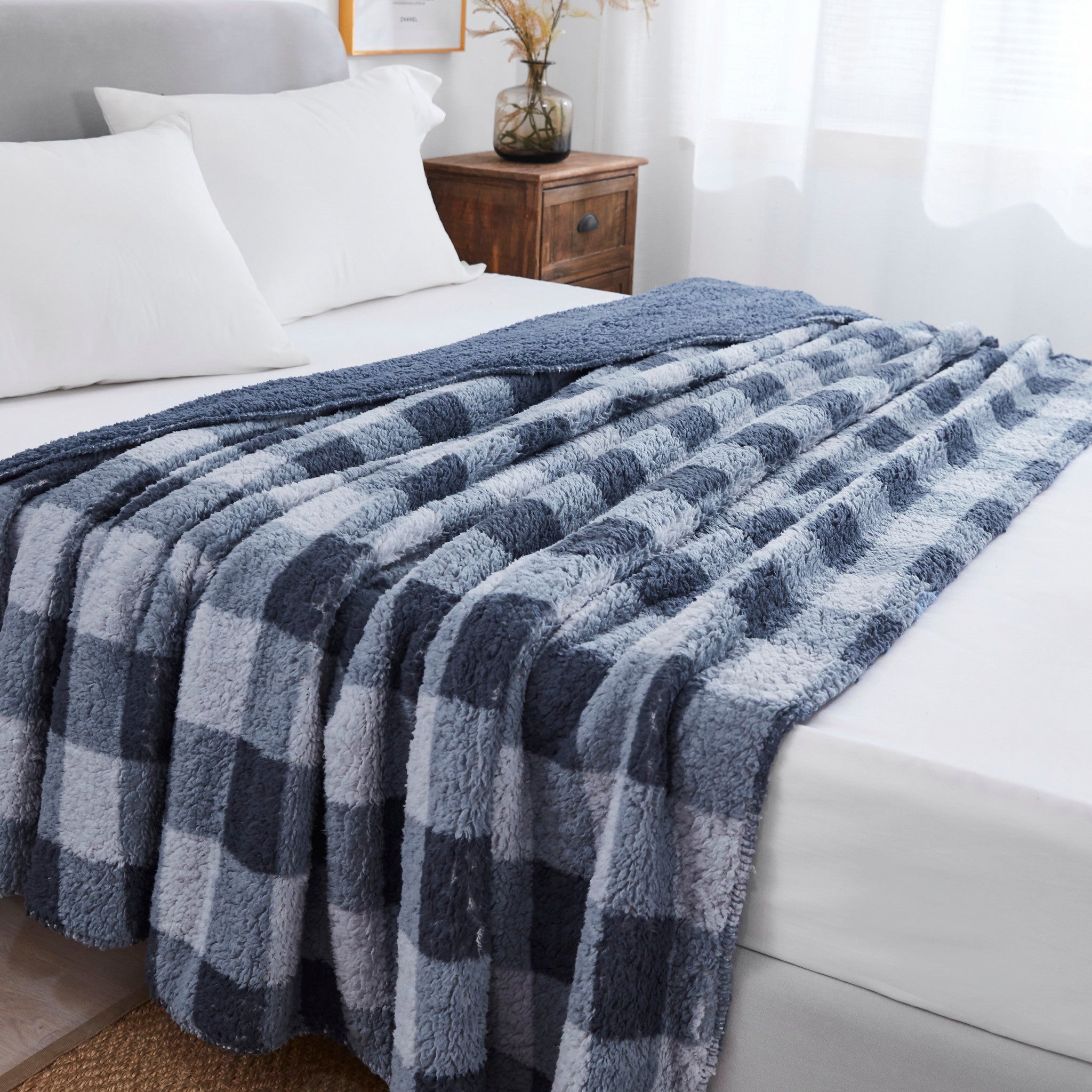 Dusty Blue Cottage Oversized Blanket