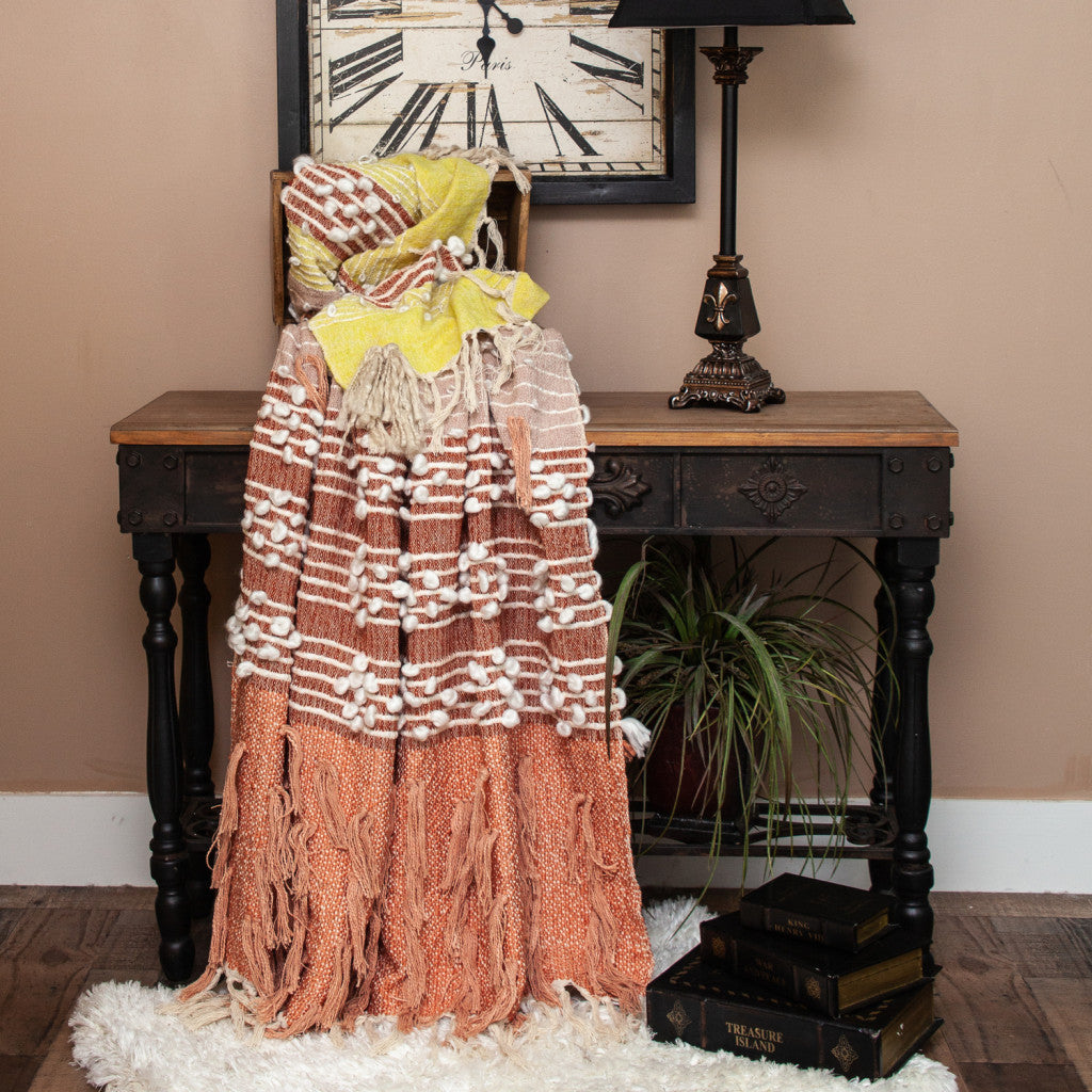 Parkland Collection Vanya Eclectic Multicolor 52" x 67" WOVEN HANDLOOM Throw