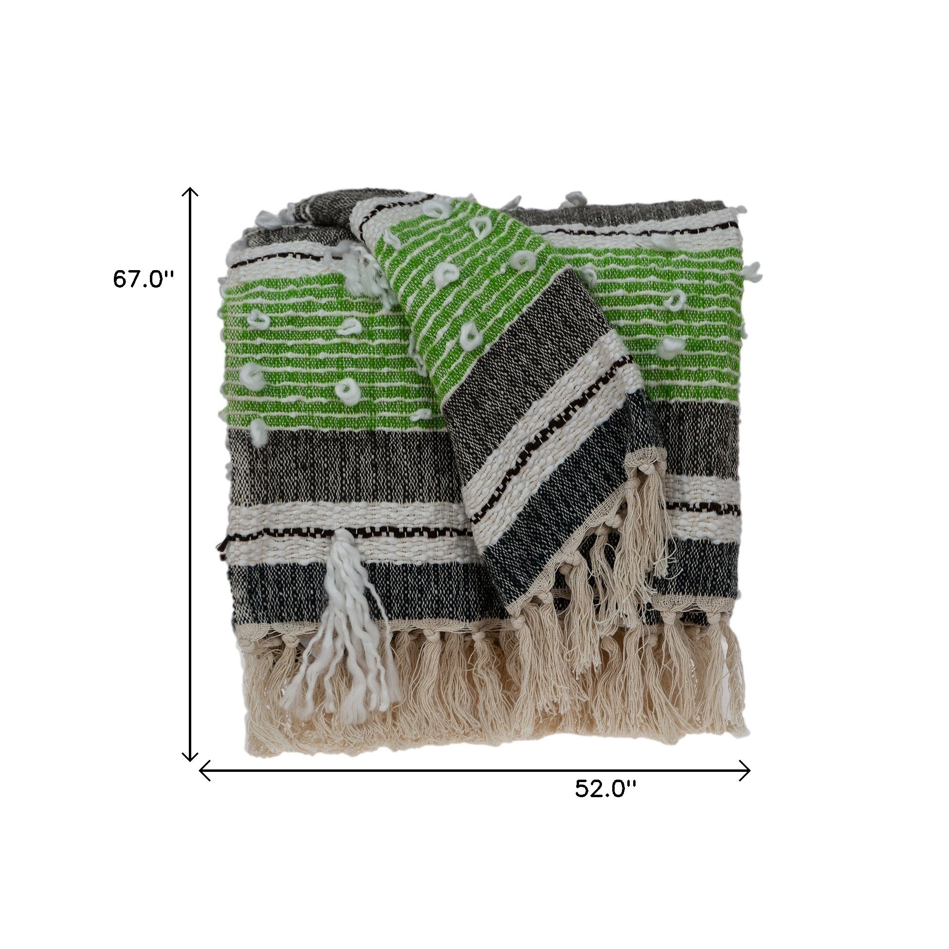 Parkland Collection Ira Eclectic Multicolor 52" x 67" WOVEN HANDLOOM Throw