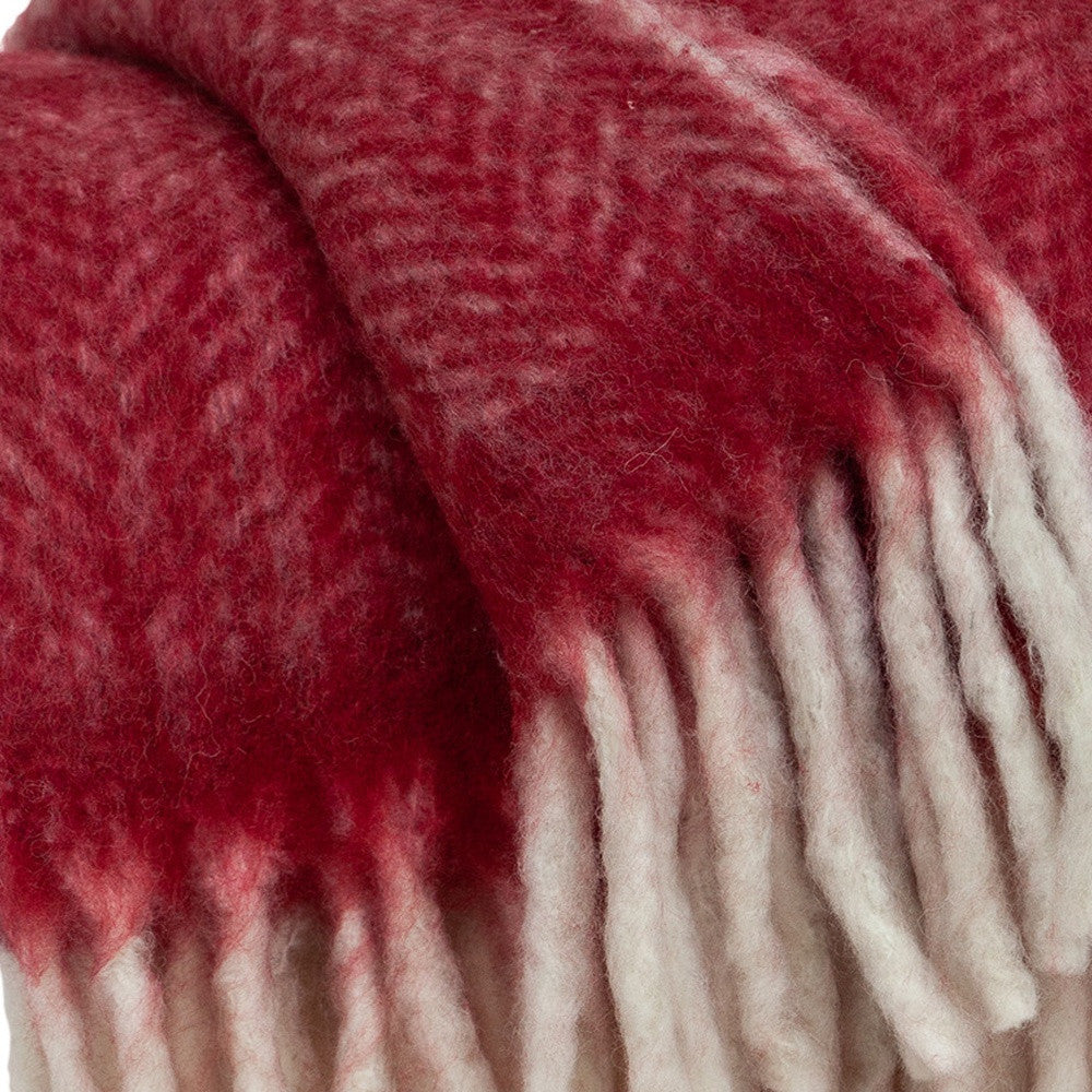 Parkland Collection Nagar Transitional Red 52" x 67" WOVEN HANDLOOM Throw